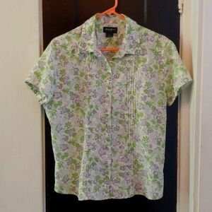 Eddie Bauer Floral Linen Blouse